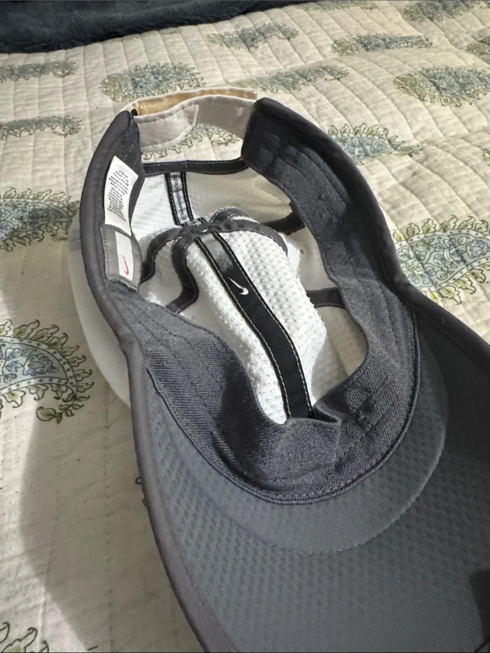 Nike White Cap with Black Swoosh and Black Brim Edge